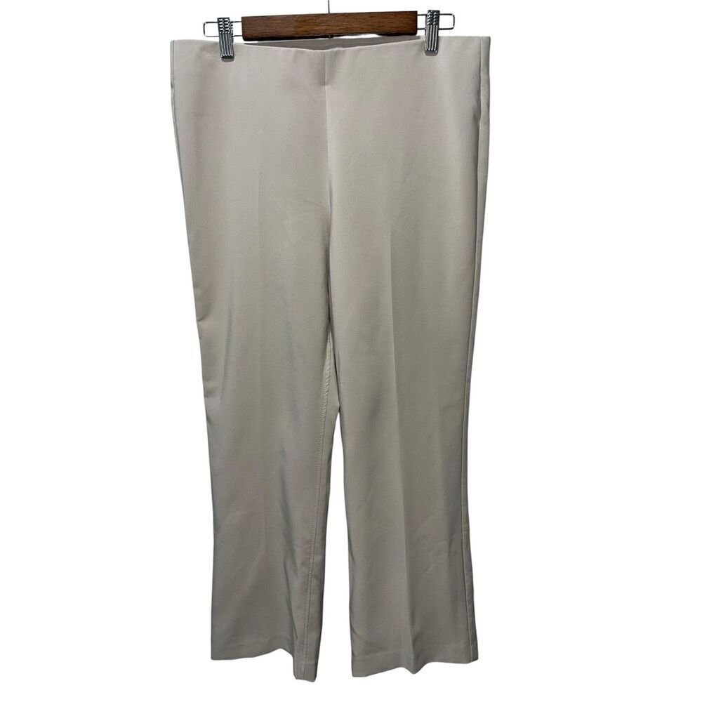 Adrianna Papell Women's Beige Straight Leg Trouser Pants Size 10 Formal